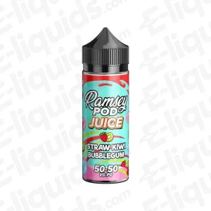 Ramsey E-Liquids Straw Kiwi Bubblegum Ramsey Pod Juice 100ml Shortfill Vape Juice