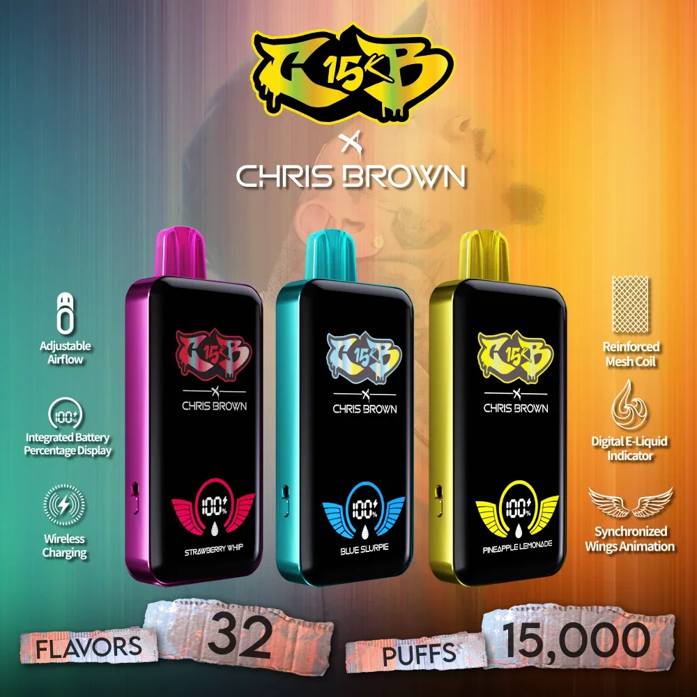 Chris Brown CB15K 15000 Puff Disposable Vape w/ Wireless Charging