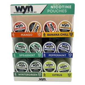 WYN Nicotine Pouch Pre-filled Assorted Display (Case of 12)