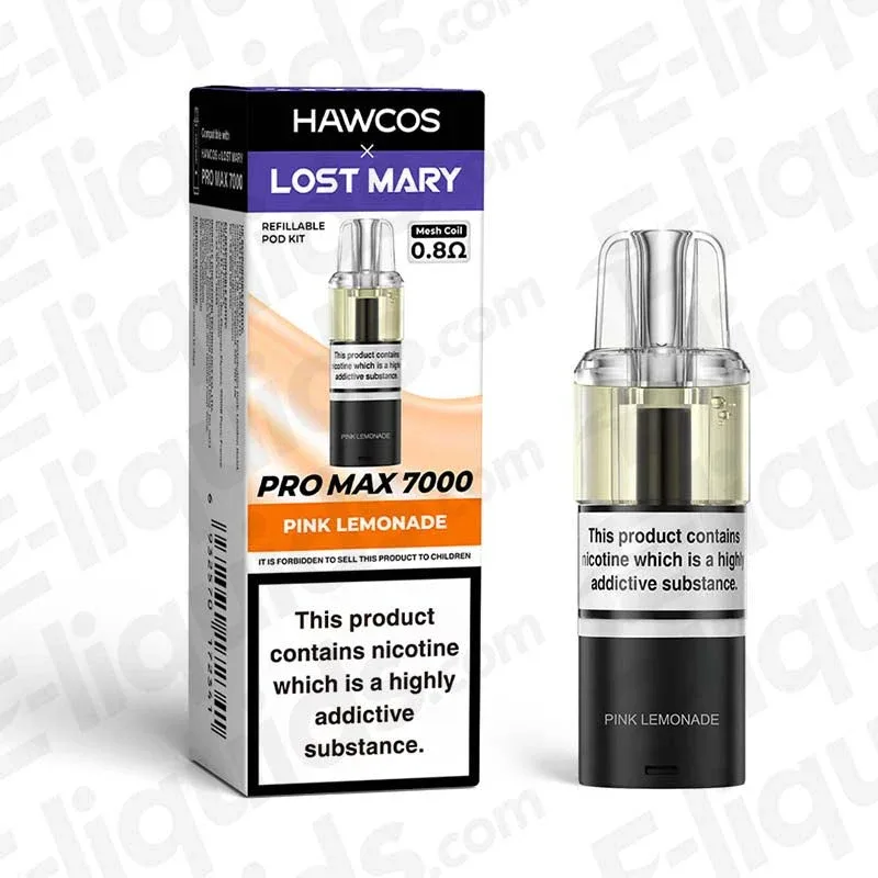 HAWCOS x Lost Mary Pro Max 7000 Pink Lemonade Prefilled Pod