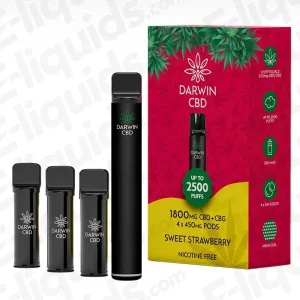 Darwin CBD+CBG 1800mg Sweet Strawberry Prefilled Pod Kit