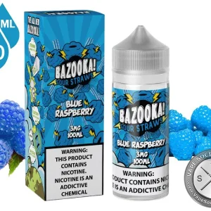 Blue Raspberry BAZOOKA SOUR STRAWS 100ml