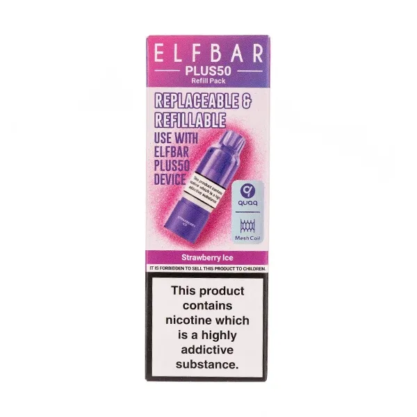 Strawberry Ice Plus 50 Prefilled Pod + Refill by Elf Bar