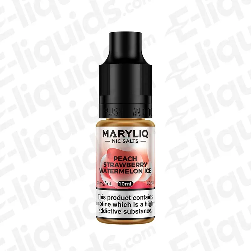 Peach Strawberry Watermelon Ice Nic Salt Vape Juice by Maryliq