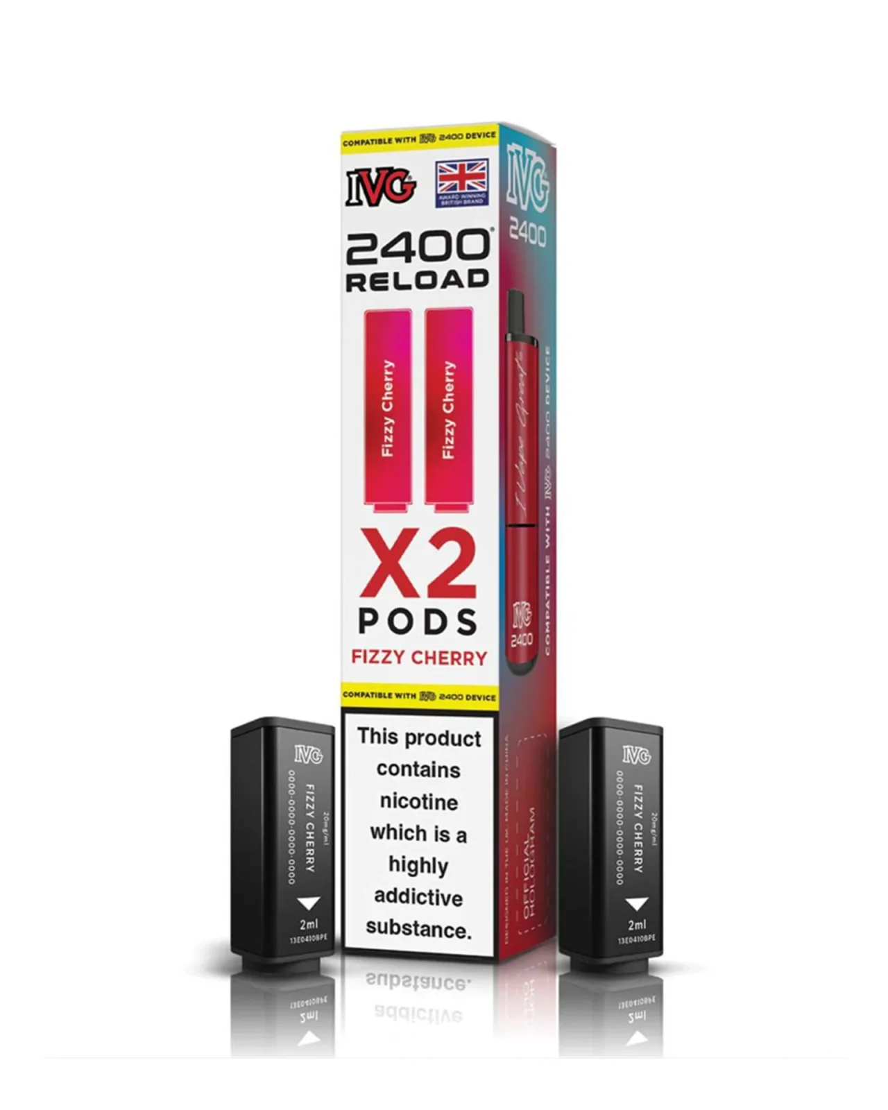 Fizzy Cherry IVG 2400 Reload Refill Pods (x2) - Image 2