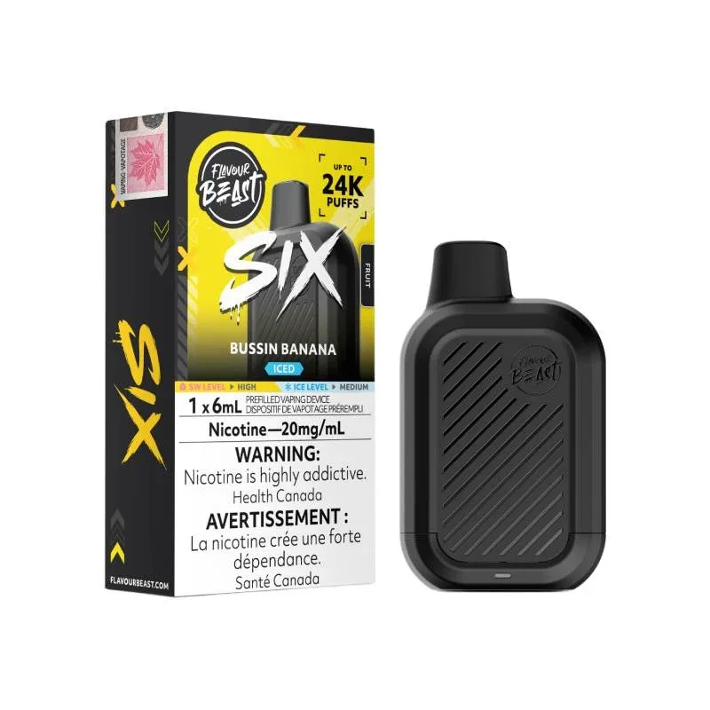 Flavour Beast SIX 24K Disposable Vape - Bussin Banana Iced