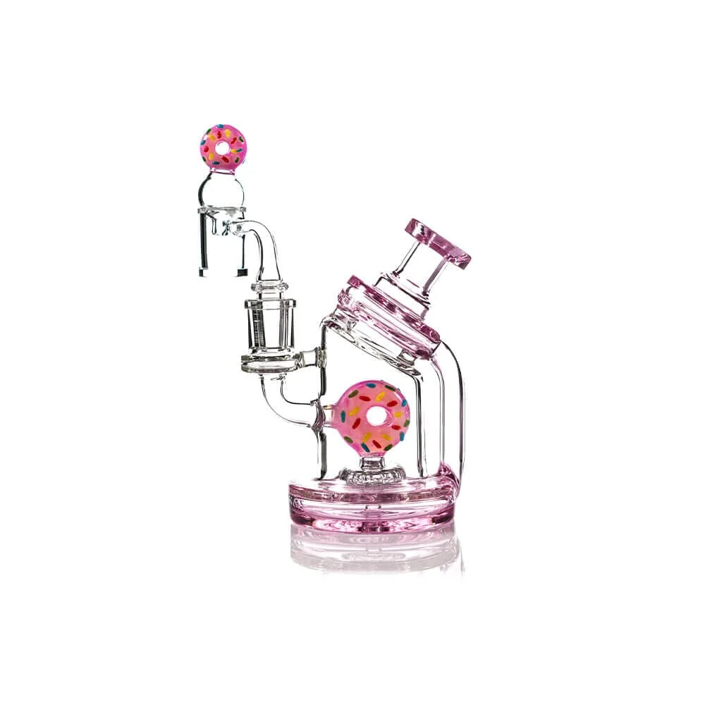 MKGlass TX32 Toxic Donut Recycler Rig 6″ Water Pipe
