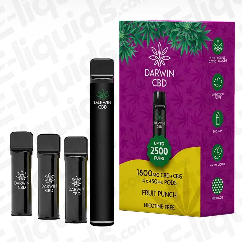 Darwin CBD+CBG 1800mg Fruit Punch Prefilled Pod Kit