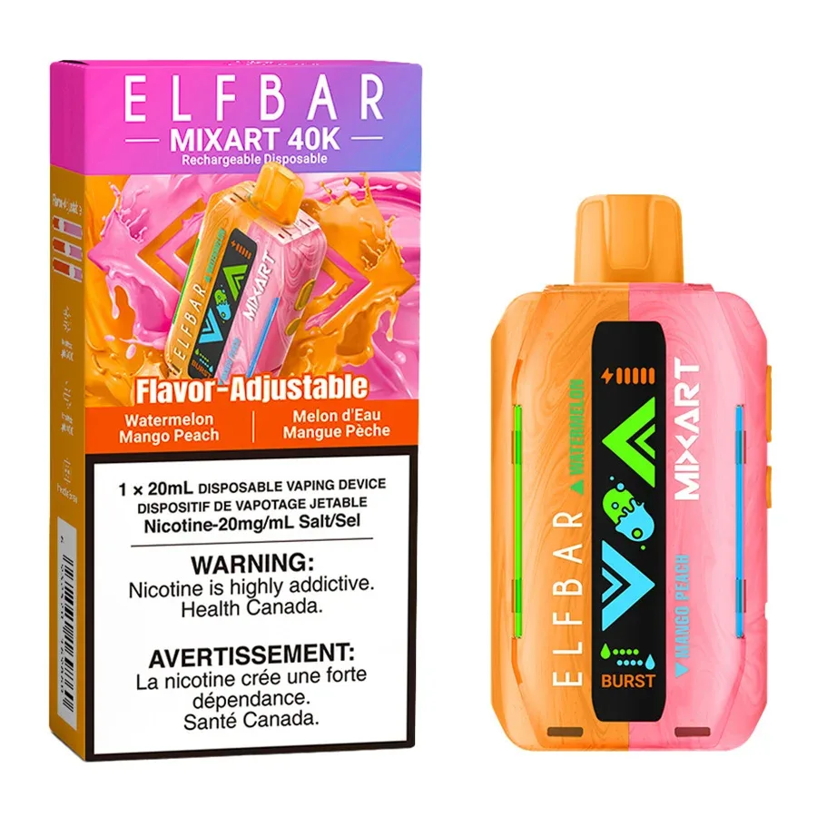 Elf Bar MixArt 40K Disposable Vape Device - Watermelon Mango Peach 20ml
