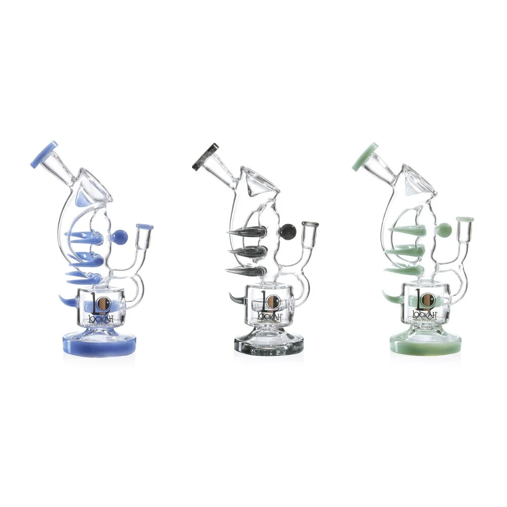 Lookah (Dab Rig) 11″ Recycler Double Chamber Spur Water Pipe