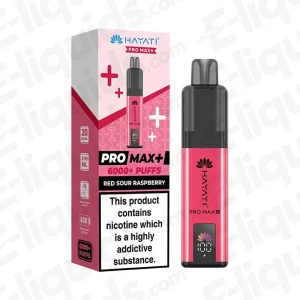 Hayati Pro Max+ 6K Red Sour Raspberry Prefilled Pod Kit
