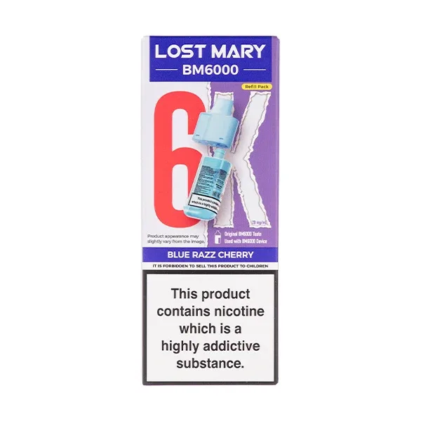 Blue Razz Cherry BM6000 Prefilled Pod + Refill by Lost Mary