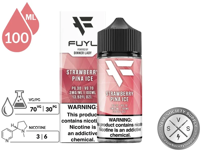 Strawberry Pina Ice FUYL By Dinner Lady 100ml - Image 2