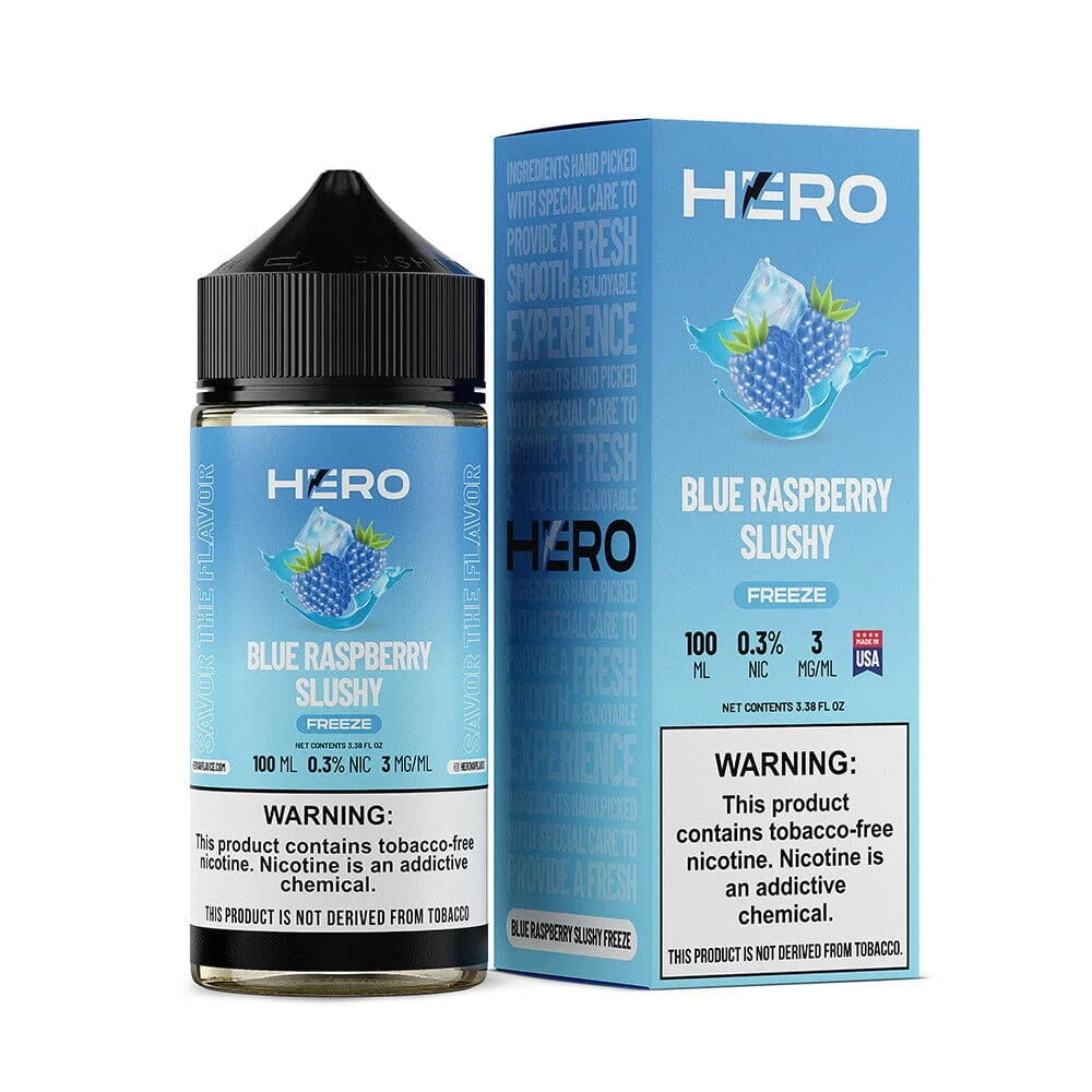 Blue Raspberry Slushy Freeze by Hero E-Liquid 100mL (Freebase)