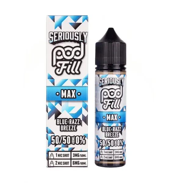 Blue Razz Breeze 50ml (50/50) Shortfill by Seriously Pod Fill Max