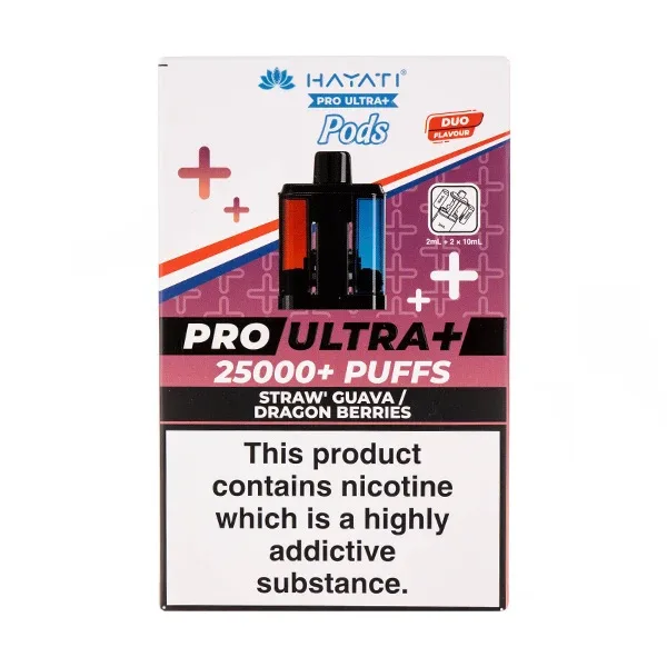 Straw' Guava/Dragon Berries Pro Ultra Plus 25k Prefilled Pod + Refill by Hayati