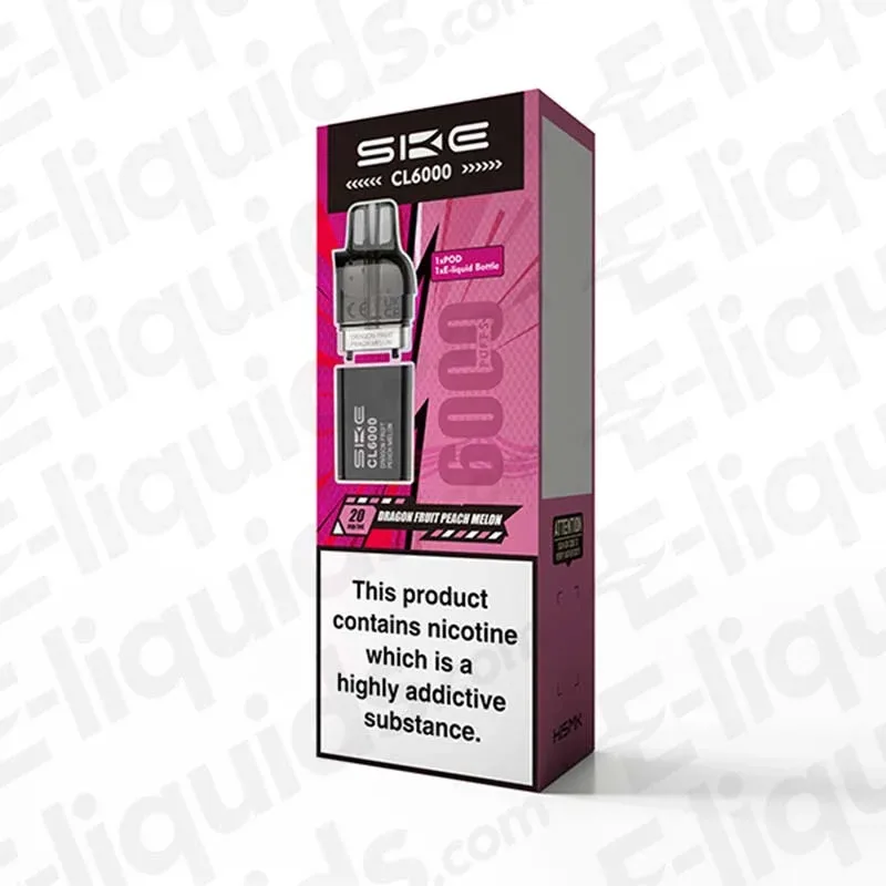 SKE Crystal CL6000 Dragon Fruit Peach Melon Prefilled Pod