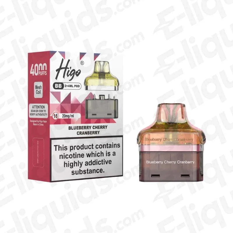 Higo BB 4000 Blueberry Cherry Cranberry Prefilled Pod