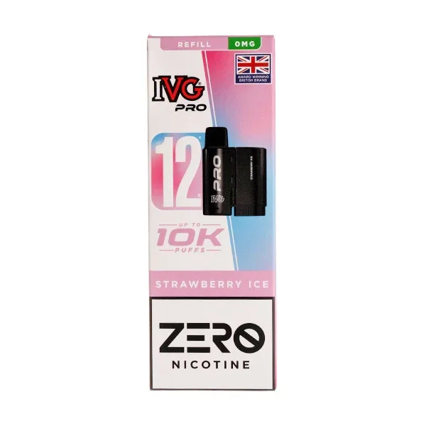 Strawberry Ice Pro 12 Prefilled Pod + Refill by IVG (Nicotine Free)