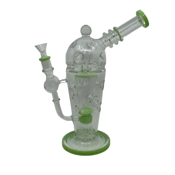 12" Ice Catcher Pinched w/ Jellyfish Perc Glass Water Pipe