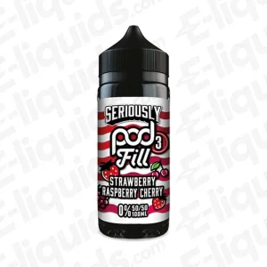 Doozy Vape Co Strawberry Raspberry Cherry Seriously Pod Fill 3 100ml Shortfill Vape Juice
