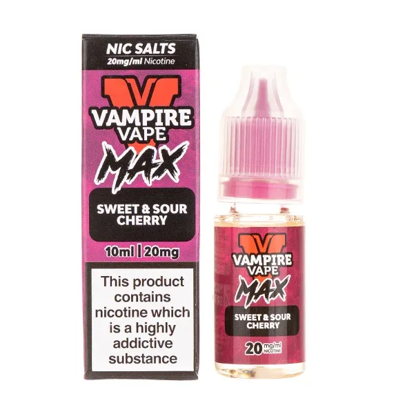 Sweet & Sour Cherry Nic Salt E-Liquid by Vampire Vape Max - Image 2