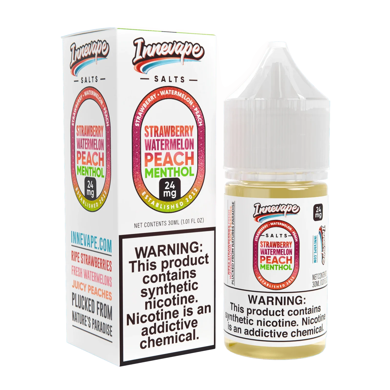 Strawberry Watermelon Peach Menthol SALT - Innevape E-Liquids - 30mL