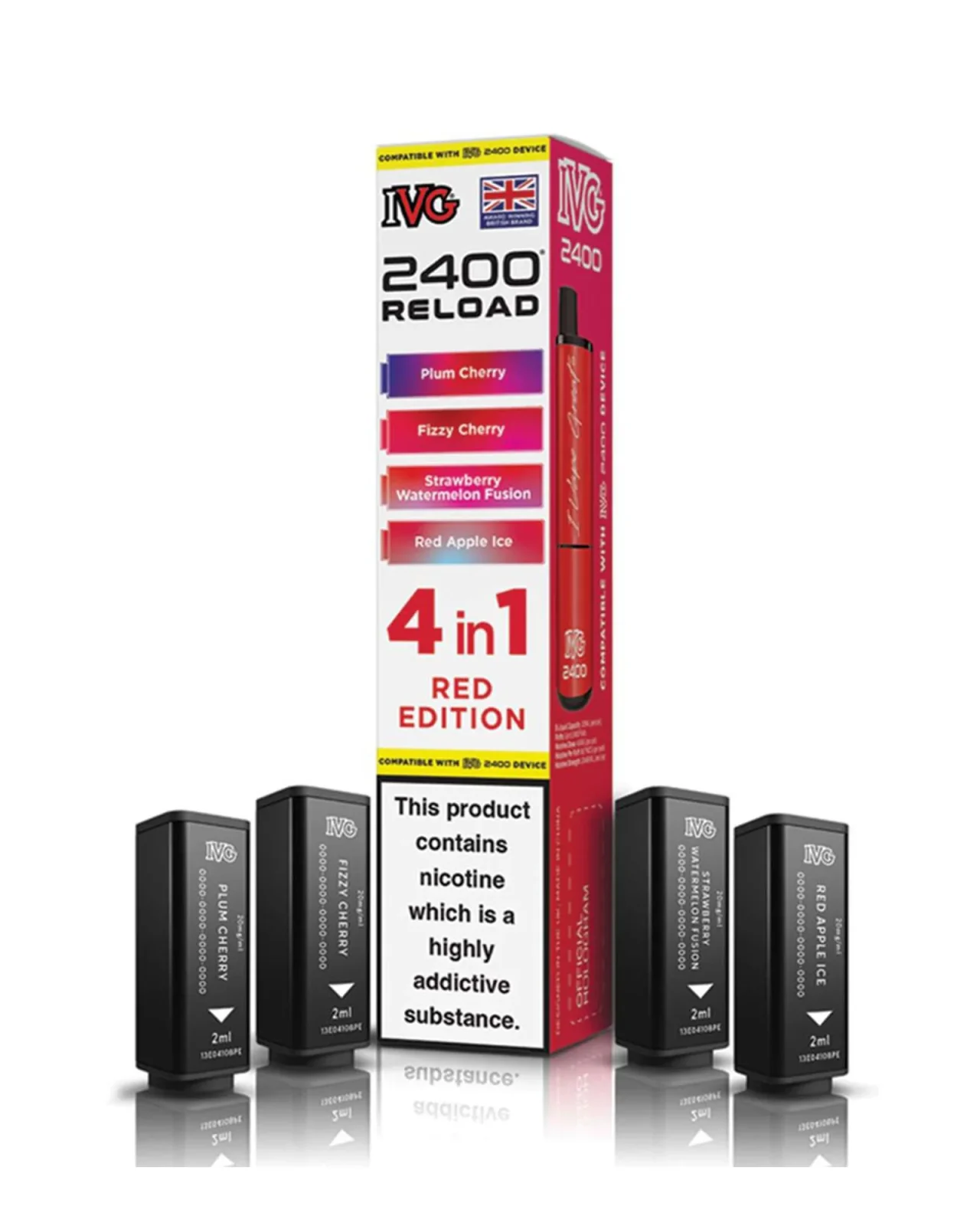 Red Edition IVG 2400 Reload Refill Pods (x4) - Image 2