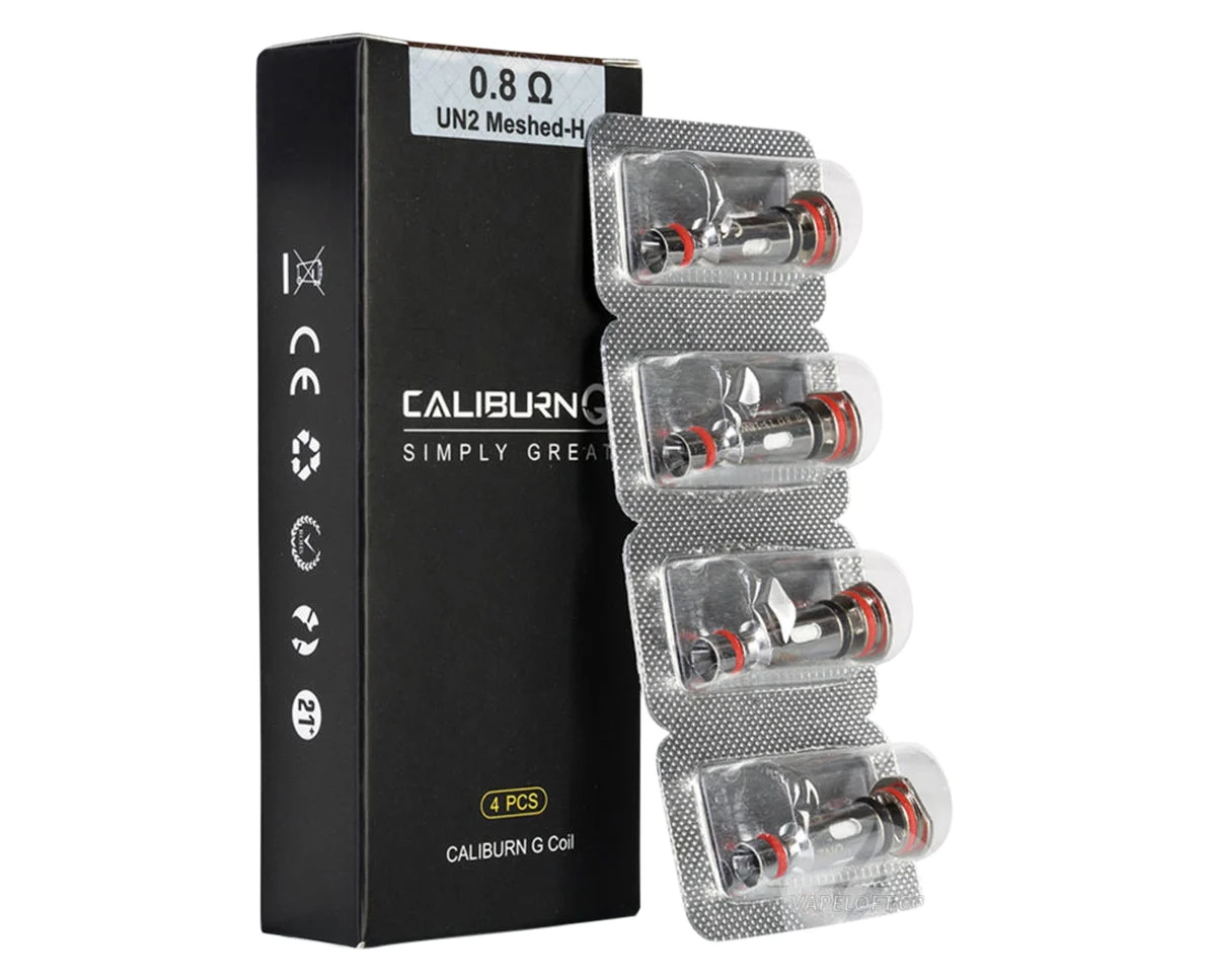 Uwell Caliburn G, UN2 0.8 Mesh Replacement Coil, 4 Pack - Image 2