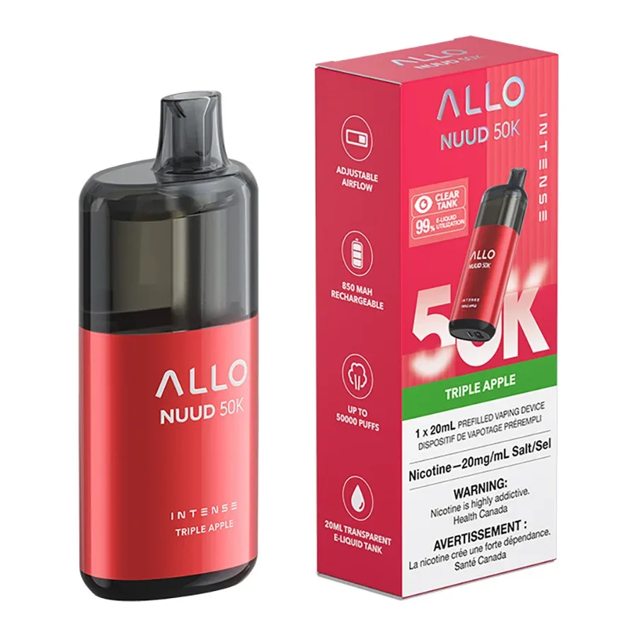 Allo Intense Nuud 50K Disposable Vape Device - Triple Apple 20ml