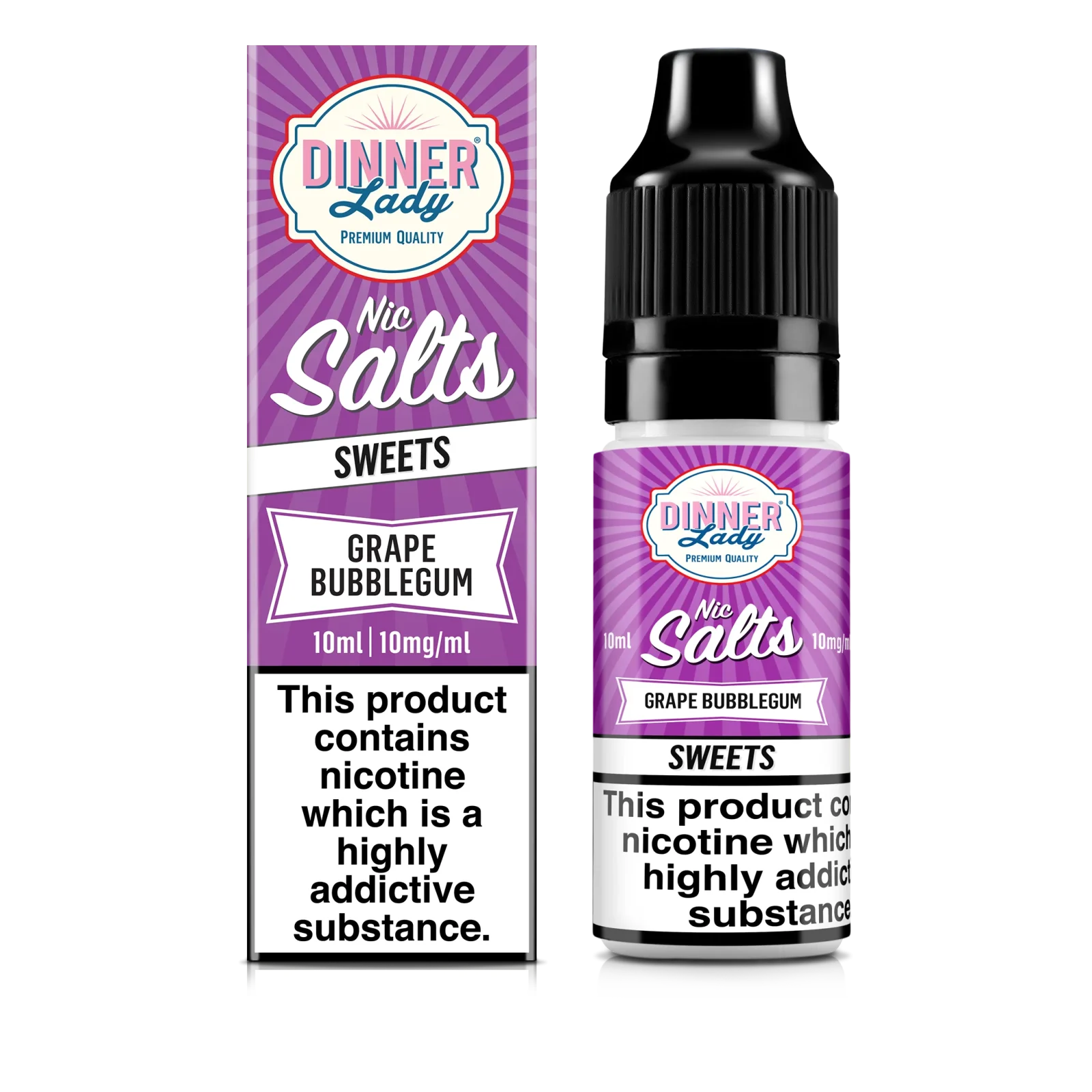 Dinner Lady - Grape Bubblegum Nic Salt E-Liquid - Image 2