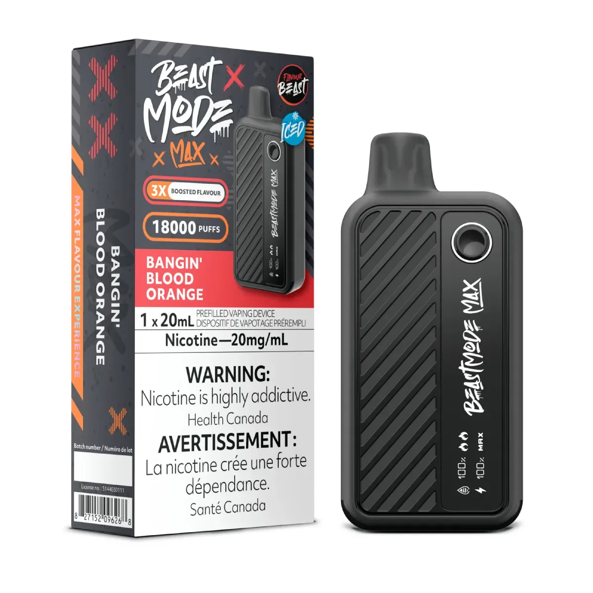 Flavour Beast Beast Mode Max 18K Disposable Bangin’ Blood Orange Iced