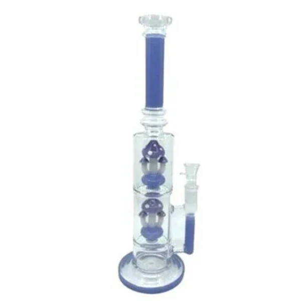 14.5" Stacked Glass Water Pipe With Mushroom Percolator