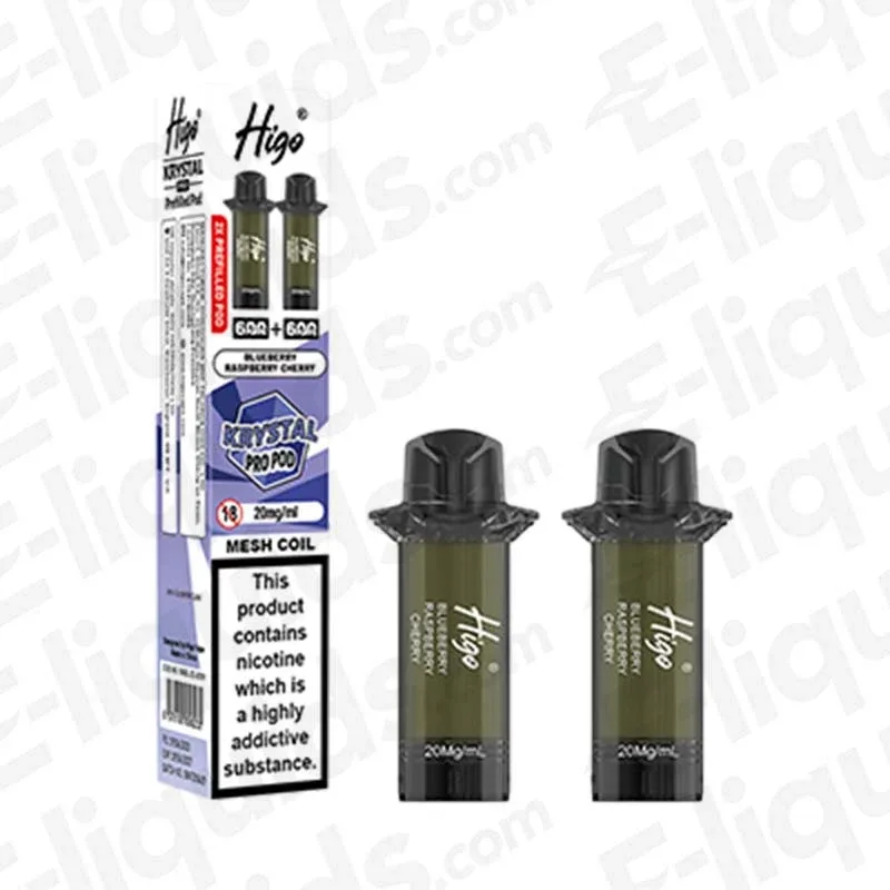Higo Krystal Pro 600 Blueberry Raspberry Cherry Prefilled Pods 2 Pack