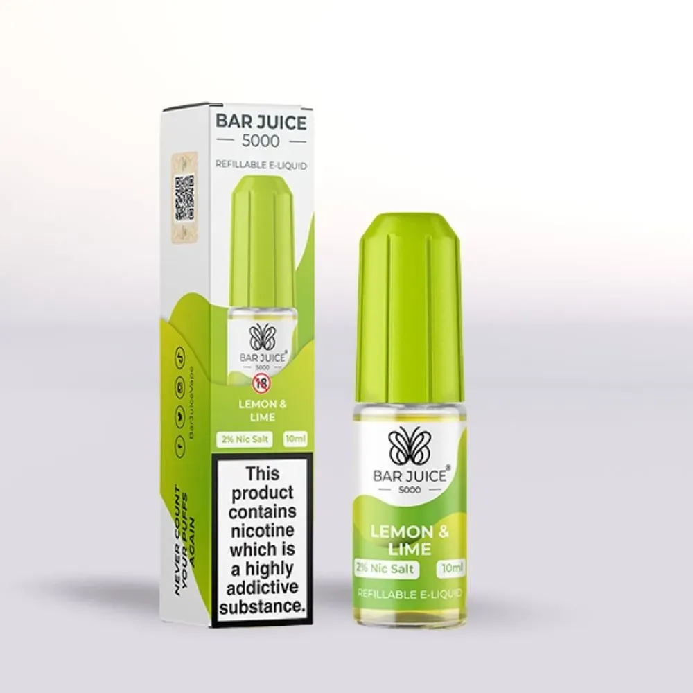 Lemon And Lime Nic Salt E-Liquid by Bar Juice 5000 - Image 2
