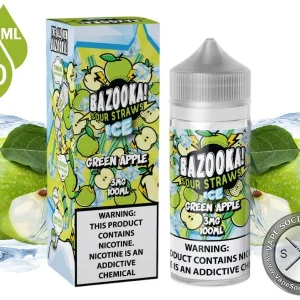 Ice Green Apple BAZOOKA SOUR STRAWS 100ml