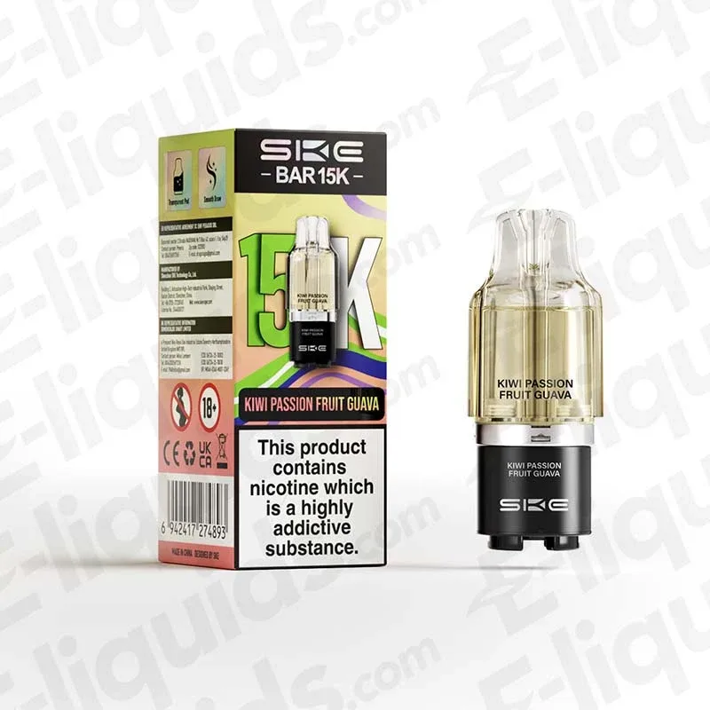 SKE Bar 15K Kiwi Passion Fruit Guava Prefilled Pod