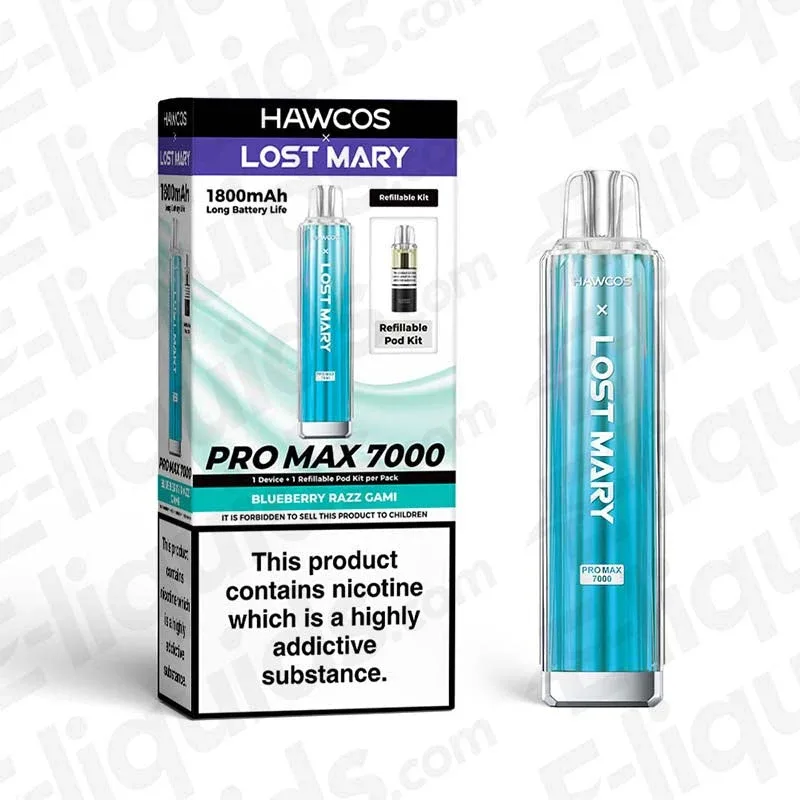 HAWCOS x Lost Mary Pro Max 7000 Blueberry Razz Gami Prefilled Pod Kit - Image 2
