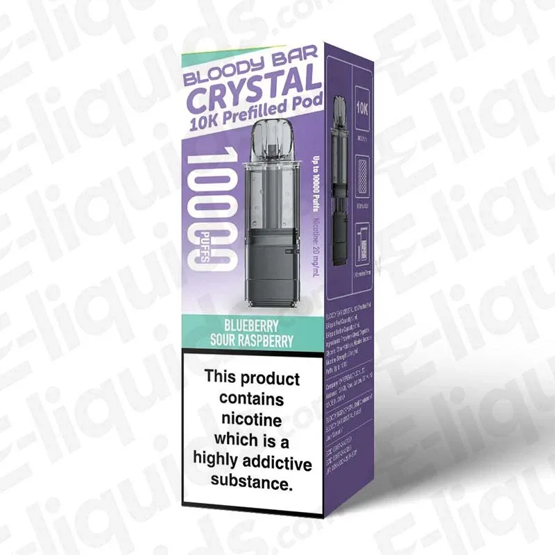 Bloody Bar Crystal 10K Blueberry Sour Raspberry Prefilled Pod