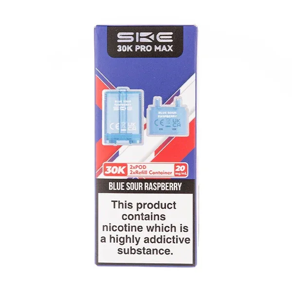Blue Sour Raspberry Pro Max 30K Prefilled Pod + Refill by SKE