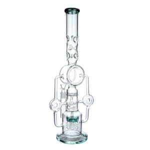 Tall Donut Chamber Glass Water Pipe 19.5"