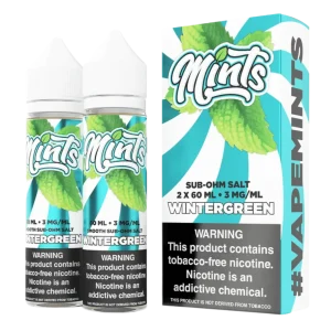 MINTS Wintergreen Eliquid by Mints Vape Co. (Freebase) – 120mL (2x60mL Bottles)