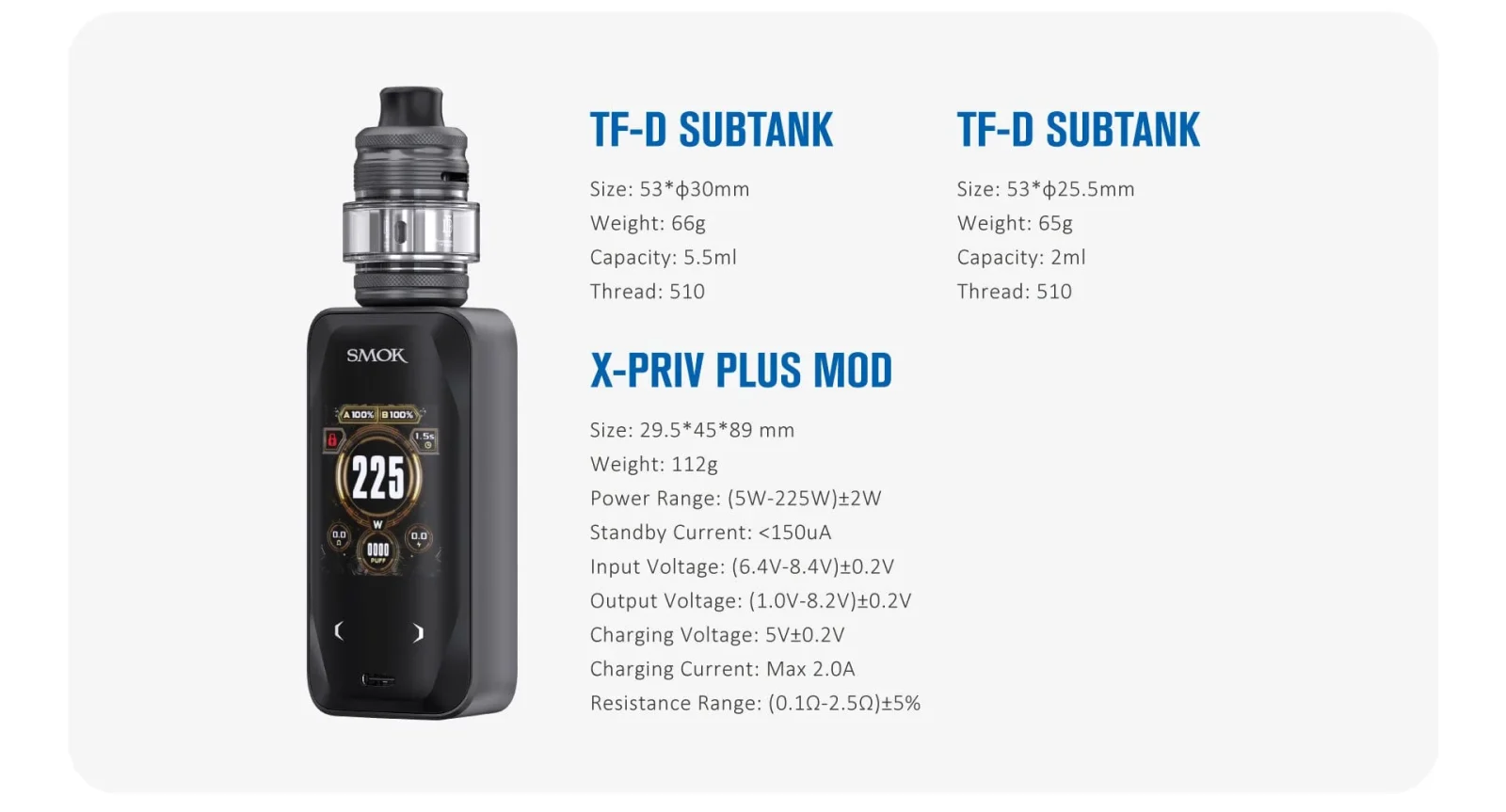 SMOK X-Priv Plus 225W Starter Kit - Image 2