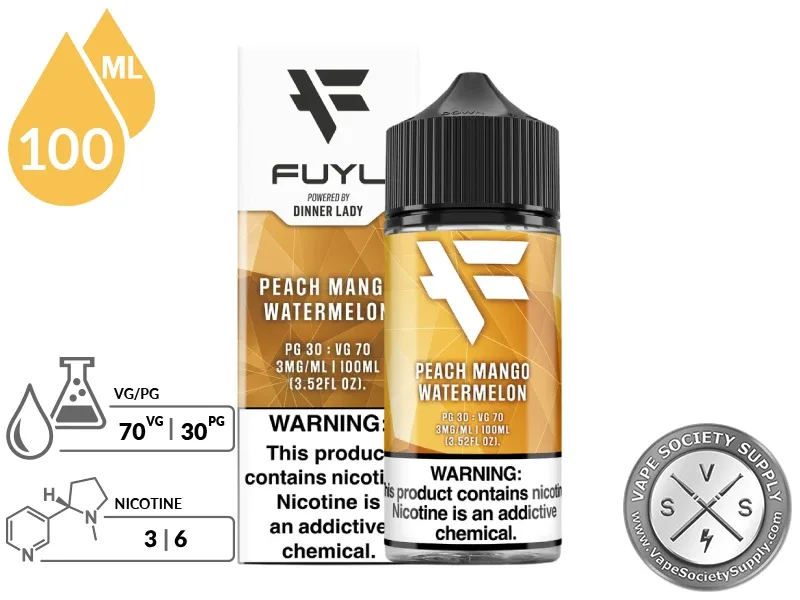 Peach Mango Watermelon FUYL By Dinner Lady 100ml - Image 2