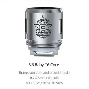 SMOK V8 Baby - T6 Sextuple Core Replacement Coils - 5 Pack