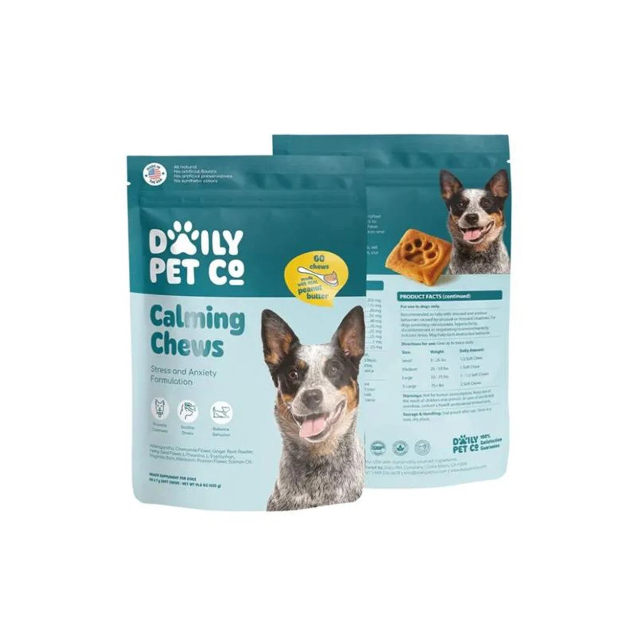 Daily Pet Co (Dog Treats)(60ct Pouch) Calming Chews