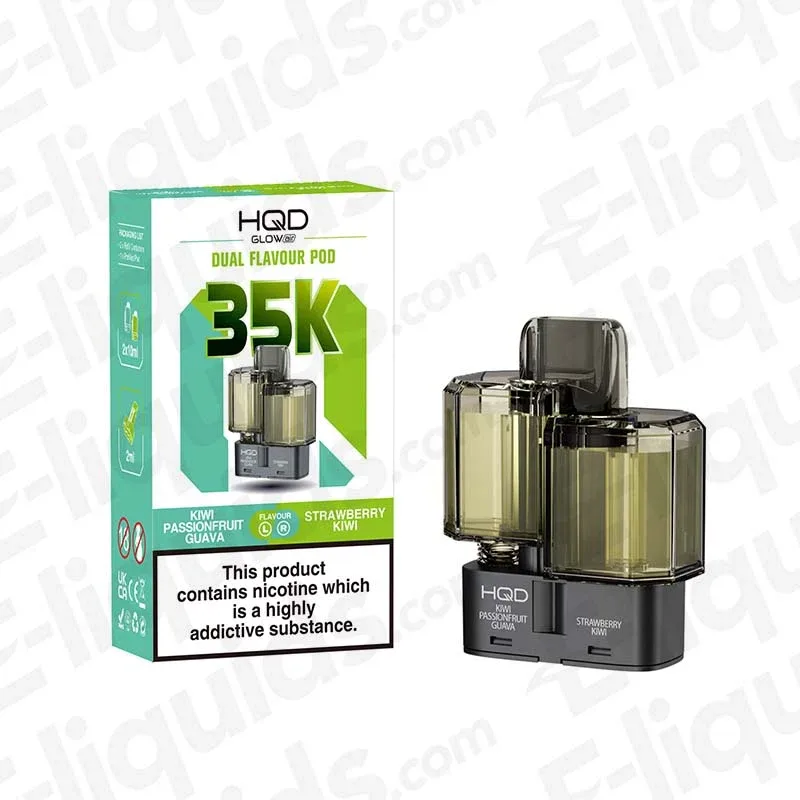 HQD Glow Air 35K Kiwi Passionfruit Guava-Strawberry Kiwi Prefilled Pod