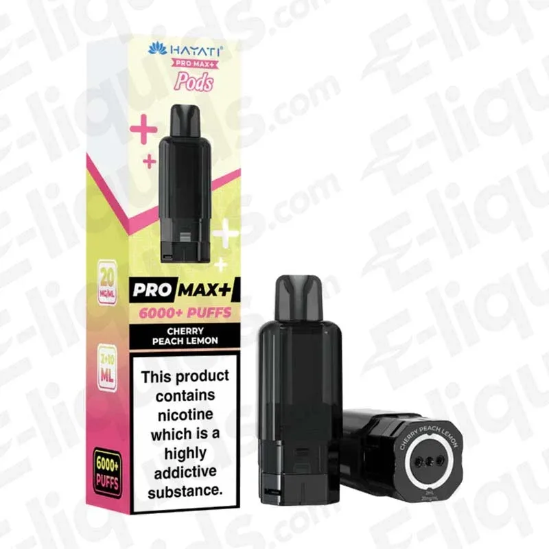 Hayati Pro Max+ 6K Cherry Peach Lemon Prefilled Pod