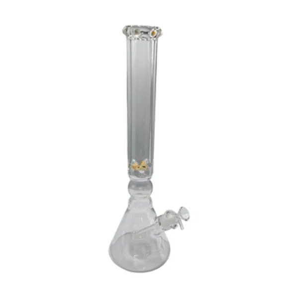 18.5" Heavy Duty Glass Beaker Water Pipe with Ice Catcher and Color Accent