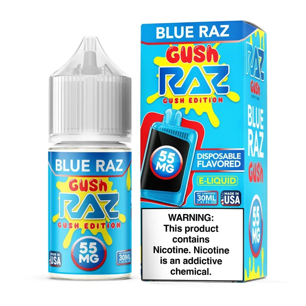 Blue Raz GUSH SALT - Pod Juice x Raz E-Liquid - 30mL